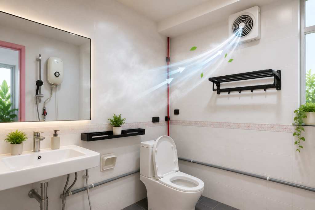 Ventilated Bathroom at IMU Accommodation